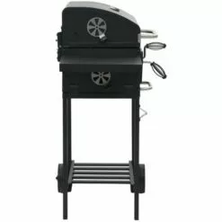 VidaXL Gril De Barbecue Au Charbon De Bois Et étagère Inférieure Noir - Noir -France Barbecue Soldes Boutique 10998404 3