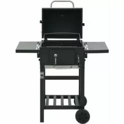 VidaXL Gril De Barbecue Au Charbon De Bois Et étagère Inférieure Noir - Noir -France Barbecue Soldes Boutique 10998404 5