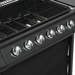 VidaXL Barbecue Au Gaz Avec 6 Zones De Cuisson Acier Noir - Noir -France Barbecue Soldes Boutique 11121888 4
