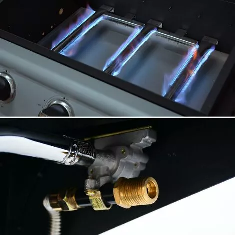 ALICE'S GARDEN Barbecue Gaz - Athos - Barbecue 4 Brûleurs Dont 1 Feu Latéral Noir. Grilles En Fonte - Noir 7 ALICE'S GARDEN Barbecue Gaz - Athos - Barbecue 4 Brûleurs Dont 1 Feu Latéral Noir. Grilles En Fonte - Noir – Image 5