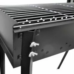 VidaXL Support De Barbecue Au Charbon De Bois Carré 75x28 Cm - Noir -France Barbecue Soldes Boutique 1156815 4