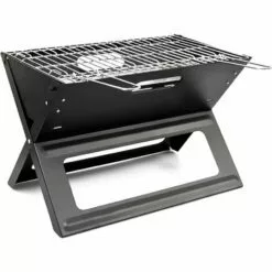 Relaxdays Barbecue Pliable Et Transportable Avec Poignée Pratique En Inox Bac à Charbon Acier Noir Grill été Jardin Parc