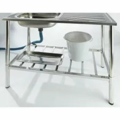 AUTRES Évier De Camping En Inox Avec Robinet Et Tuyau D'évacuation, 100 X 50,5 X 106 Cm -France Barbecue Soldes Boutique 11700572 3