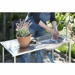 AUTRES Évier De Camping En Inox Avec Robinet Et Tuyau D'évacuation, 100 X 50,5 X 106 Cm -France Barbecue Soldes Boutique 11700572 4