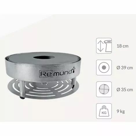 REMUNDI Barbecue Brasero De Table En Acier Pirus Gris - Gris 3 REMUNDI Barbecue Brasero De Table En Acier Pirus Gris - Gris – Image 2