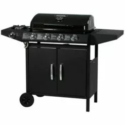 HABITAT & JARDIN Barbecue Gaz "Festa 5" - 5 Brûleurs Dont 1 Latéral - 12.9 Kw- Noir