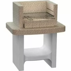 VidaXL Support De Barbecue Au Charbon Béton Avec étagère - Beige