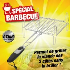 OUTIROR Panier Grill Pour BBQ. Dimensions : 57x23x13cm