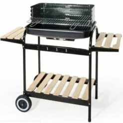 CAESAROO Barbecue à Charbon De Bois En Acier Avec Chariot à 2 étagères | Acier
