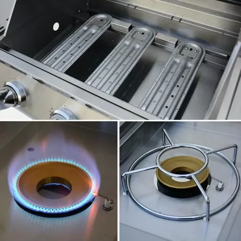 ALICE'S GARDEN Barbecue Gaz Inox 14kW – Richelieu Rouge – Barbecue 3 Brûleurs + 1 Feu Latéral. Côté Grill Et Côté Plancha. Housse De Protection Incluse - Rouge 7 ALICE'S GARDEN Barbecue Gaz Inox 14kW – Richelieu Rouge – Barbecue 3 Brûleurs + 1 Feu Latéral. Côté Grill Et Côté Plancha. Housse De Protection Incluse - Rouge – Image 5