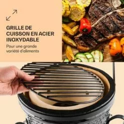 Klarstein Princesize Kamado-Grill Barbecue En Céramique Grille De Barbecue En Acier Inoxydable Barbecue Fumoir BBQ Noir -France Barbecue Soldes Boutique 12990403 3