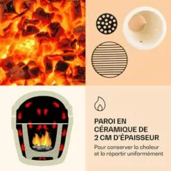 Klarstein Princesize Kamado-Grill Barbecue En Céramique Grille De Barbecue En Acier Inoxydable Barbecue Fumoir BBQ Noir -France Barbecue Soldes Boutique 12990403 4
