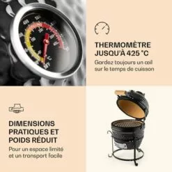 Klarstein Princesize Kamado-Grill Barbecue En Céramique Grille De Barbecue En Acier Inoxydable Barbecue Fumoir BBQ Noir -France Barbecue Soldes Boutique 12990403 5