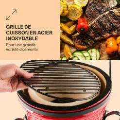 Klarstein Princesize Kamado-Grill Barbecue En Céramique Grille De Barbecue En Acier Inoxydable Barbecue Fumoir BBQ Rouge -France Barbecue Soldes Boutique 12990407 3