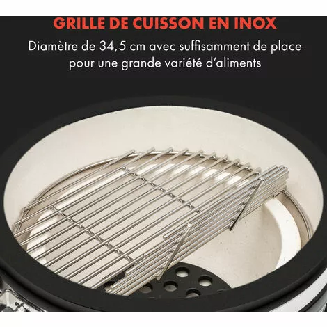 Klarstein Queensize Barbecue Kamado Grille Cuisson Inox - Noir 5 Klarstein Queensize Barbecue Kamado Grille Cuisson Inox - Noir – Image 3