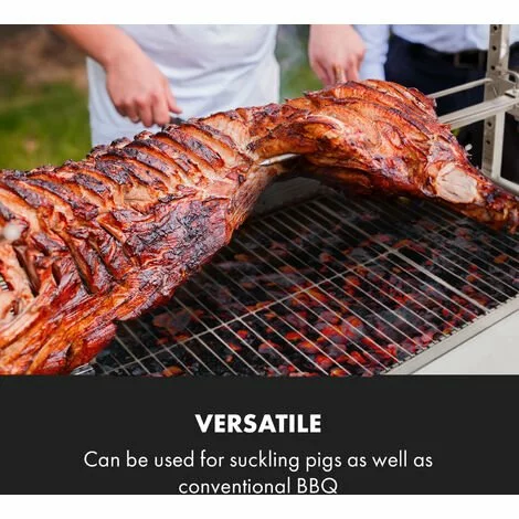 Klarstein Sauenland Pro Barbecue Broche Pour Cochon De Lait 13W 4 Roulettes Inox 4 Klarstein Sauenland Pro Barbecue Broche Pour Cochon De Lait 13W 4 Roulettes Inox – Image 2