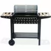 ALICE'S GARDEN Barbecue Au Charbon - Alfred - Noir Et Gris. Hauteur De Grille Ajustable. Cuve émaillée. Tablettes En Bois. étagère Et Crochets - Noir -France Barbecue Soldes Boutique 13246895 1