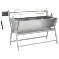 VidaXL Broche à Rôtir De Barbecue Fer Et Acier Inoxydable