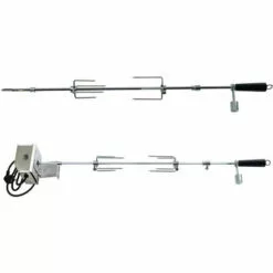 Barbecue à Gaz INOX 4 BRÛLEURS + 1 KIT RÔTISSOIRE (1 BRÛLEUR Infrarouge & TOURNEBROCHE)+ 1 Réchaud Et Thermomètre, 22KW, Grille/Plancha Inclus + Kit Flexibile - DÖNER GREADEN - Inox -France Barbecue Soldes Boutique 14068128 4