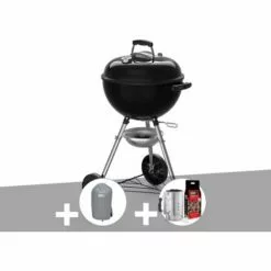 Barbecue à Charbon Weber Original Kettle E-4710 47 Cm + Housse + Kit Cheminée