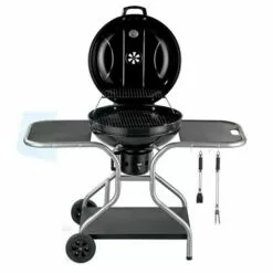 CONCEPT-USINE Barbecue Bois/charbon à Couvercle 3 Servantes AUSTIN - Noir