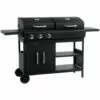 VidaXL Barbecue Gril Combo à Gaz Et Au Charbon Avec 3 Brûleurs - Noir -France Barbecue Soldes Boutique 17377638 1