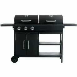 VidaXL Barbecue Gril Combo à Gaz Et Au Charbon Avec 3 Brûleurs - Noir 9 VidaXL Barbecue Gril Combo à Gaz Et Au Charbon Avec 3 Brûleurs - Noir -France Barbecue Soldes Boutique 17377638 3