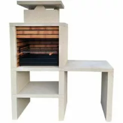 NO-NAME Barbecue Pierre Et Brique Avec Plan De Travail Sintra - Revêtement Pierre Beige - Sable