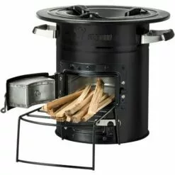 BBQ-Toro Poêle-fusée RAKETE #2 | Noir | Poêle-fusée En Acier Inoxydable