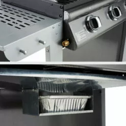 Barbecue Gaz Sur Chariot - Fiesta 3 - Grill + Plancha - Capot Avec Thermomètre Intégré - Surface De Cuisson : 2 762,5 Cm² - Puissance : 10 Kw - Argent - Cook'in Garden -France Barbecue Soldes Boutique 18389906 3