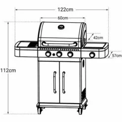 Barbecue Gaz 2 En 1 Fidgi - Grill Et Plancha - 3 Brûleurs - Thermomètre Capot - Puissance 11,5 Kw - Noir/Inox - Cook'In Garden -France Barbecue Soldes Boutique 18389907 2