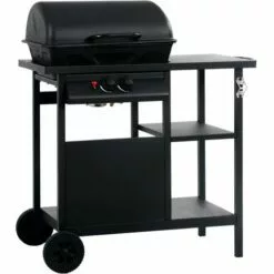 ASUPERMALL Barbecue A Gaz Avec Table Laterale A 3 Niveaux Noir