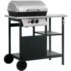 ASUPERMALL Barbecue A Gaz Avec Tablette A 3 Couches Noir Et Argente