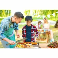 Deuba Barbecue Portable Double Plaque Acier Inoxydable Poignée Ventilation BBQ Grillades Jardin -France Barbecue Soldes Boutique 18476716 3