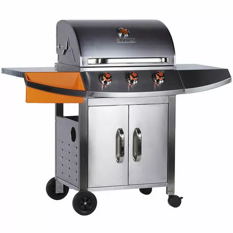 BRASERO - Barbecue Céleste 3 Feux à Gaz - Surface De Cuisson 63 X 47 Cm - 2 Tablettes En Inox - Jauge De Température - Récupérateur De Graisse - 11,4 KW - Jusqu'à 10 Convives - Gris 7 BRASERO - Barbecue Céleste 3 Feux à Gaz - Surface De Cuisson 63 X 47 Cm - 2 Tablettes En Inox - Jauge De Température - Récupérateur De Graisse - 11,4 KW - Jusqu'à 10 Convives - Gris – Image 5