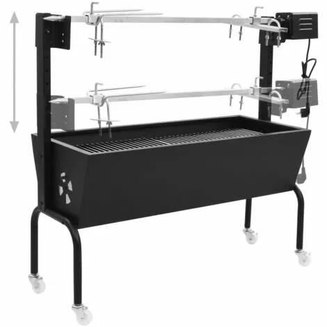 VidaXL Rôtissoire Pour Barbecue électrique Acier Inoxydable - Noir 6 VidaXL Rôtissoire Pour Barbecue électrique Acier Inoxydable - Noir – Image 4