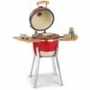 Klarstein Princesize Pro Barbecue Kamado 13" (33cm) Thermomètre Tablettes Latérales Rouge