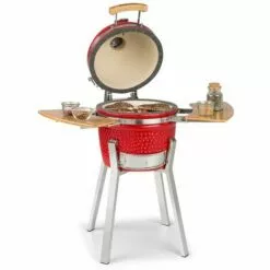 Klarstein Princesize Pro Barbecue Kamado 13" (33cm) Thermomètre Tablettes Latérales Rouge