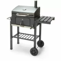 CAESAROO Barbecue Charbon De Bois Zack En Acier Noir Avec Four | Noir