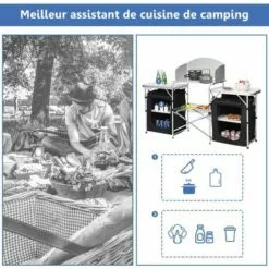 COSTWAY Cuisine De Camping Avec Etagère De Rangement, Cuisine D’Extérieur, Idéal Pour Soirée, Pique-nique, Festival Etc. 8 COSTWAY Cuisine De Camping Avec Etagère De Rangement, Cuisine D’Extérieur, Idéal Pour Soirée, Pique-nique, Festival Etc. -France Barbecue Soldes Boutique 19457321 3