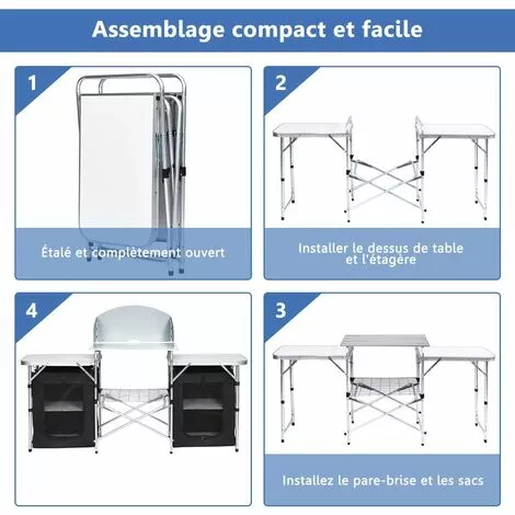COSTWAY Cuisine De Camping Avec Etagère De Rangement, Cuisine D’Extérieur, Idéal Pour Soirée, Pique-nique, Festival Etc. 5 COSTWAY Cuisine De Camping Avec Etagère De Rangement, Cuisine D’Extérieur, Idéal Pour Soirée, Pique-nique, Festival Etc. – Image 4