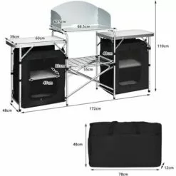 COSTWAY Cuisine De Camping Avec Etagère De Rangement, Cuisine D’Extérieur, Idéal Pour Soirée, Pique-nique, Festival Etc. 10 COSTWAY Cuisine De Camping Avec Etagère De Rangement, Cuisine D’Extérieur, Idéal Pour Soirée, Pique-nique, Festival Etc. -France Barbecue Soldes Boutique 19457321 5
