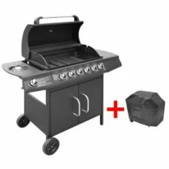 YOUTHUP Barbecue Au Gaz Barbecue Grill Extérieur Outils De Cuisine D'extérieur 6 + 1 Zone De Cuisson Noir - Noir