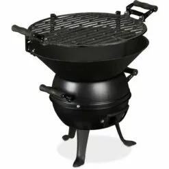 Relaxdays Barbecue Tonneau, Fonte De Fer Et Acier, Réglable Hauteur, Portable, Charbon De Bois, Grillage D.35 Cm,noir 9 Relaxdays Barbecue Tonneau, Fonte De Fer Et Acier, Réglable Hauteur, Portable, Charbon De Bois, Grillage D.35 Cm,noir -France Barbecue Soldes Boutique 20281428 3