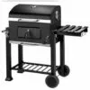 OOBEST Barbecue Charbon De Bois à 2 Roues 2 Grilles Et 1 Thermomètre En Métal Noir -France Barbecue Soldes Boutique 23507357 1