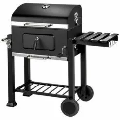 OOBEST Barbecue Charbon De Bois à 2 Roues 2 Grilles Et 1 Thermomètre En Métal Noir 9 OOBEST Barbecue Charbon De Bois à 2 Roues 2 Grilles Et 1 Thermomètre En Métal Noir -France Barbecue Soldes Boutique 23507357 3