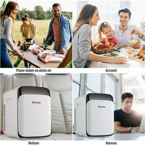 COSTWAY Mini Réfrigérateur Portable Fonction Chaud Et Froid 5 ℃ ~ 50 ℃ Mini Frigo 15L 12V/220V-240V Pour Maison/Voiture 4 COSTWAY Mini Réfrigérateur Portable Fonction Chaud Et Froid 5 ℃ ~ 50 ℃ Mini Frigo 15L 12V/220V-240V Pour Maison/Voiture – Image 2