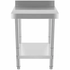 JEOBEST®Table De Travail Ou établi En Inox Avec Rebord De Protection. Table De Travail En Inox, Table De Travail Professionnelle Acier Inox Pieds Ajustable Avec Rebord Hygiénique - Argent -France Barbecue Soldes Boutique 24407012 4
