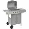 Hommoo Barbecue A Gaz 4 + 1 Zone De Cuisson Argente HDV33122