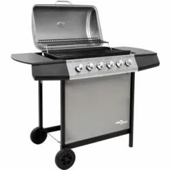 TRUE DEAL Barbecue Gril à Gaz Avec 6 Brûleurs Noir Et Argenté -France Barbecue Soldes Boutique 26370239 4